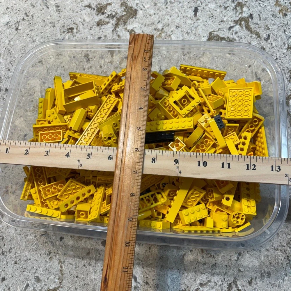 LEGO Bulk Lot Yellow Bricks Plates Pieces 2.14lb Assortment